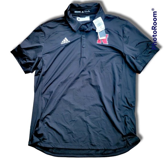 adidas Other - adidas Nebraska CornHuskers AeroReady Tech Polo Football Coaches Shirt Black XL